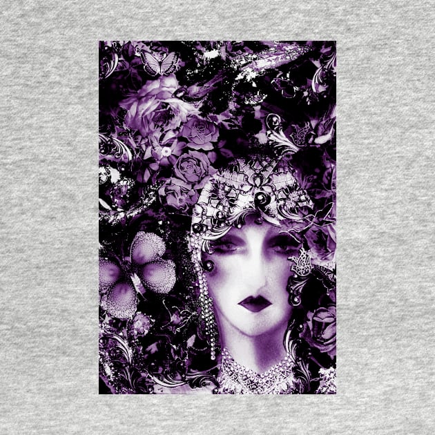 purple flapper girl collage poster print by jacquline8689